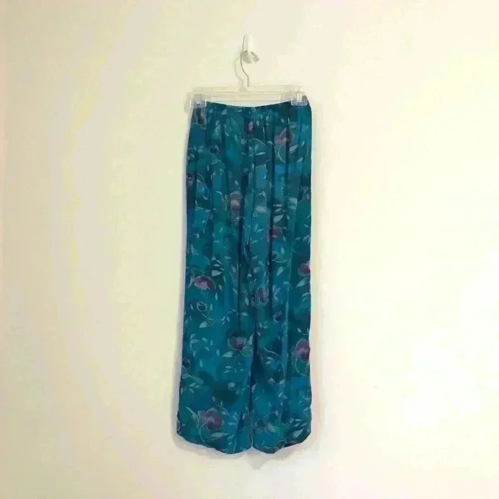 Lounge Pajama Pants Floral Green - Picture 3 of 3